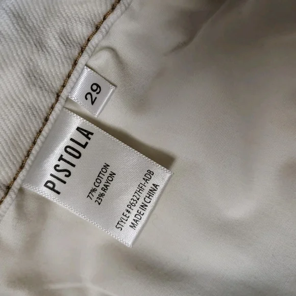 Pistola $178 Cassie Straight Leg Cropped Jeans "Ecru Vintage" Cream Women's 29 - Picture 6 of 10